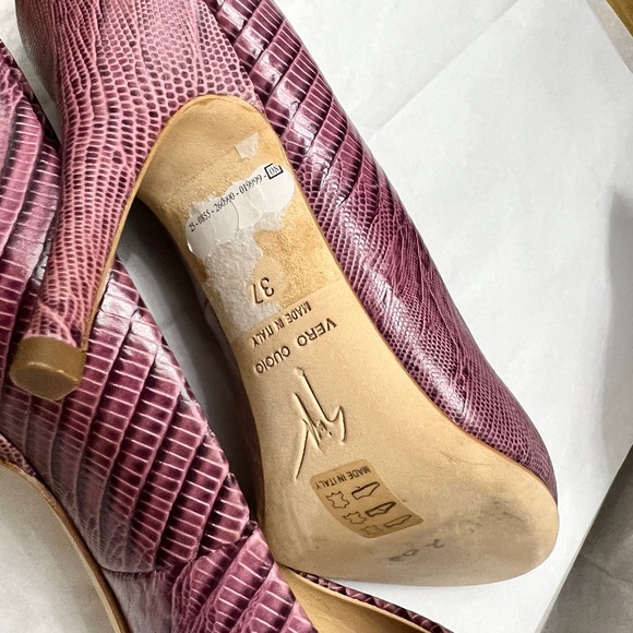 Giuseppe Zanotti Burgundy Genuine Reptile Pumps - Picture 10 of 15